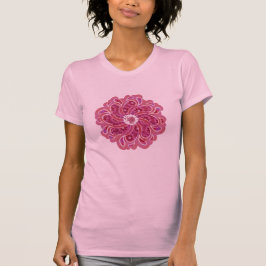 Camiseta Flor e denim cereja vermelha designer superior