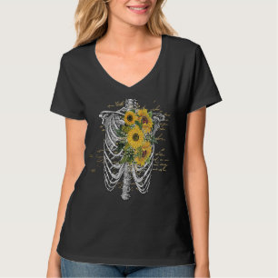 Camiseta Flor e Esqueleto de Girassol Amarelo no Stevy Grun