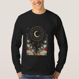Camiseta Flor E Lua Goblincore E Testemunha Cottagecore