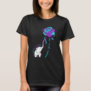 Camiseta Flor Elefante de Fita de Consciencialização para P