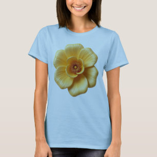 Camiseta Flor Elegante Dourada-Amarela
