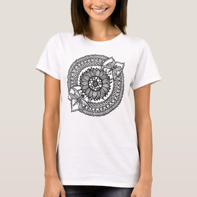 Camiseta Flor Em Mandala (Frente)