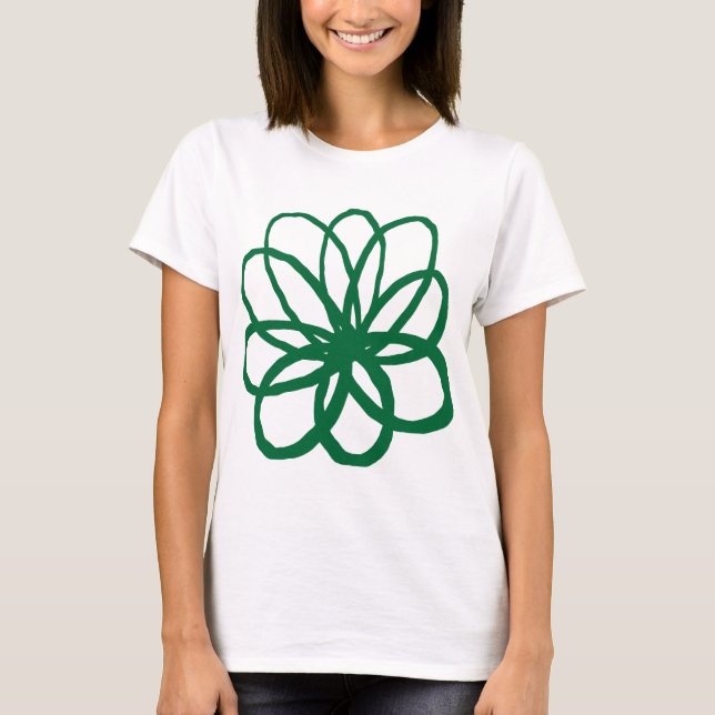 Camiseta Flor Espontânea - Verde Floresta (Frente)