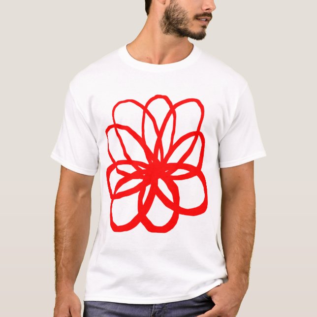 Camiseta Flor Espontânea - Vermelha (Frente)