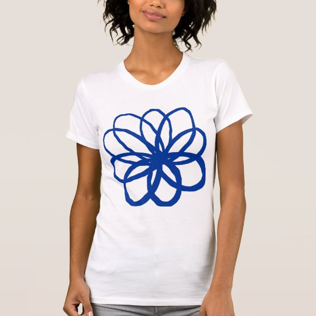 Camiseta Flor espontâneo - Marinho azul (Frente)