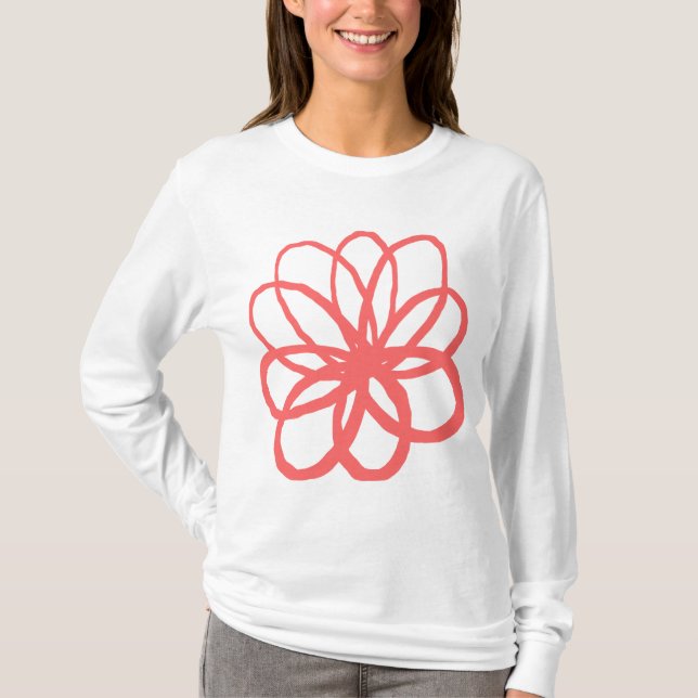 Camiseta Flor Espontâneo - Rosa Tropical (Frente)