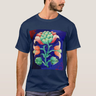 CAMISETA FLOR ESTILIZADA / VERMELHO ROSA VERDE AZUL FLORAL