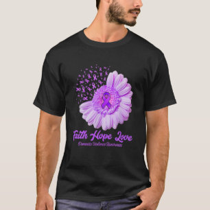 Camiseta Flor Faith Esperança Ama Violência Doméstica Aw