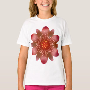 Camiseta Flor Fantasia Rosa Glowing Floral Neon Abstrato