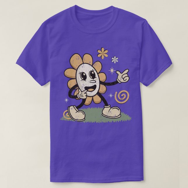 Camiseta Flor Finger Gun Bam Mão Gesture Vinta (Frente do Design)