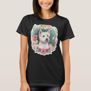 Camiseta Flor Flor Floral Oeste, Highland Whi