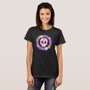 Camiseta Flor Floral Açúcar Crânio