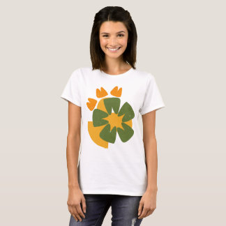 Camiseta Flor Floral Simples em Forma Aleatória