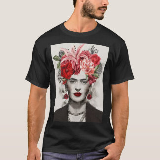 Camiseta Flor Frida kahlo, cabeça de Flor, presente de flor