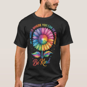 Camiseta Flor Gentil Arco-íris Lgbtq Trans Bissexual Gay Lé