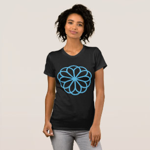 Camiseta Flor Geométrico 06 - Azul-Céu