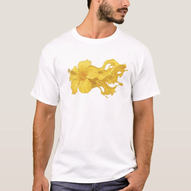 Camiseta Flor Gráfica Clássica ABSTRATA Designer (Frente)