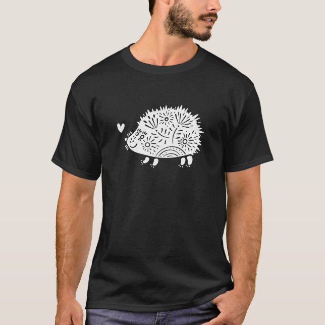 Camiseta Flor Gráfica De Porco Com Coração (Frente)