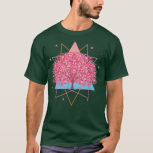 Camiseta Flor japonês Flor Sakura Tree Vaporwave Cher