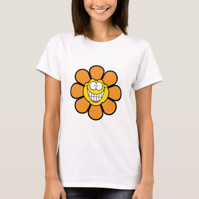 Camiseta Flor Laranja Feliz (Frente)