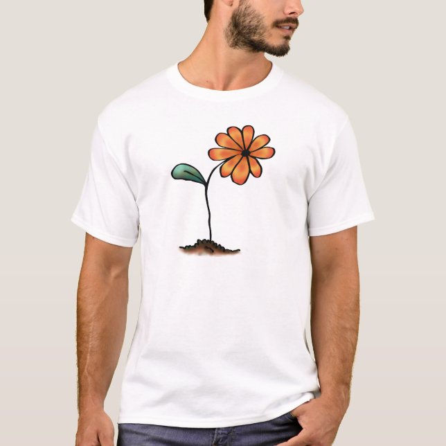 Camiseta Flor Laranja Fofa (Frente)