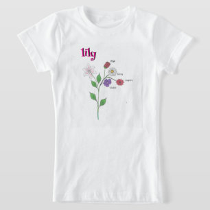 Camiseta Flor Menina Nome Lírio