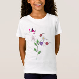 Camiseta Flor Menina Nome Lírio
