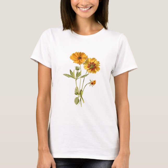 Camiseta Flor Mínima Amarela (Frente)