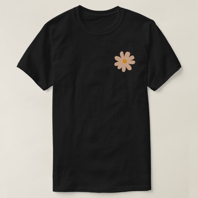 Camiseta Flor Mínimo de Daisy Pastel - Estética Retrorístic (Frente do Design)