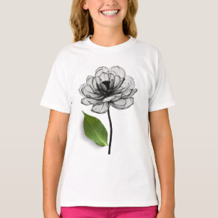 Camiseta flor negra