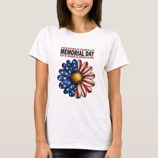 Camiseta Flor Patriótica do Dia da Memória
