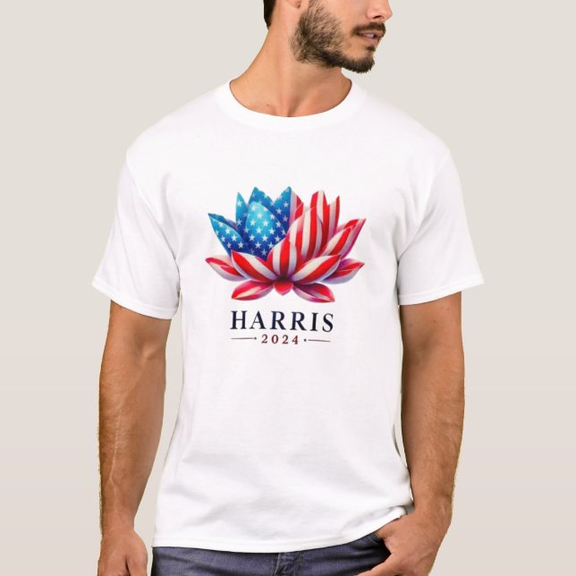 Camiseta Flor personalizada kamala harris América (Frente)