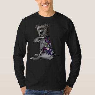Camiseta Flor Pitbull Eu Amo Mamãe Pitbull