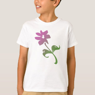 Camiseta Flor poética rosa e verde