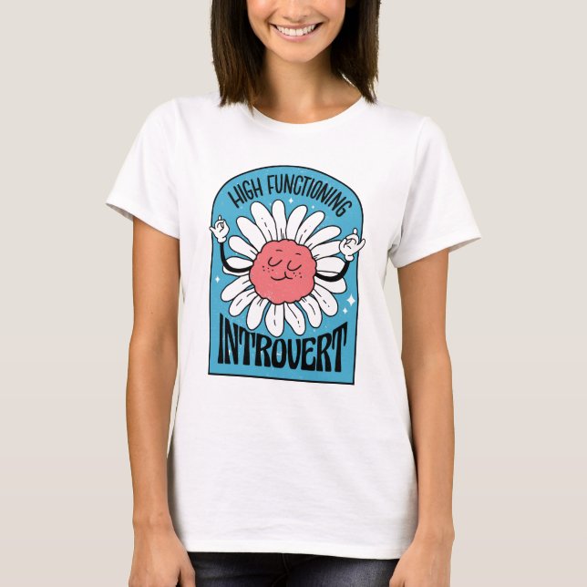 Camiseta Flor retrô de introdução de alto funcionamento (Frente)
