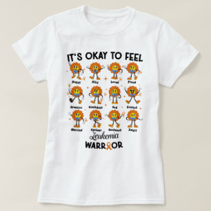 Camiseta Flor Retro Está Tudo Bem Sentir Leucemia Guerreira