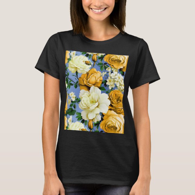 Camiseta Flor Rosa Amarelo Grande (Frente)