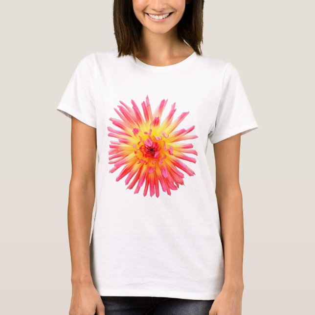 Camiseta Flor rosa e amarela (Frente)