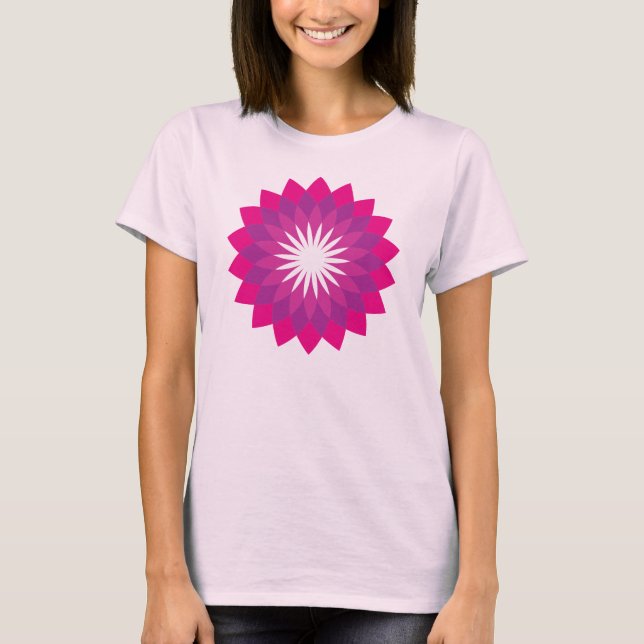 Camiseta Flor rosa elegante Mandala (Frente)