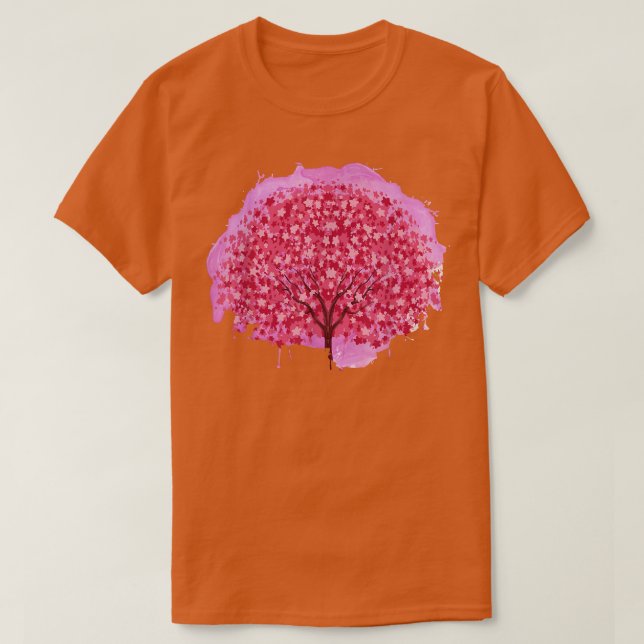 Camiseta Flor Rosa Rosa, Flor Japonês, Flor Japonês (Frente do Design)