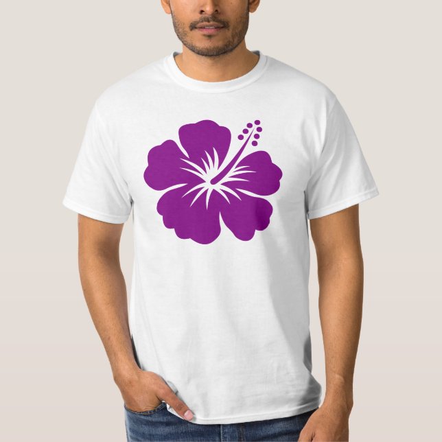 Camiseta Flor roxa do hibiscus aloha (Frente)
