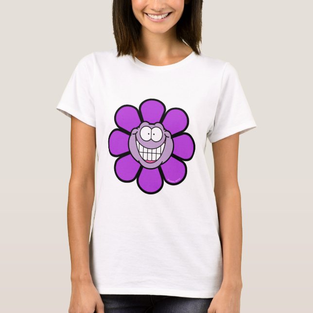 Camiseta Flor Roxa Feliz (Frente)