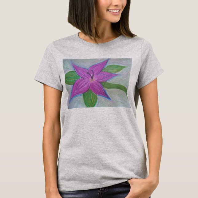 Camiseta Flor Roxo Aleatório por Sky Boivin (Frente)