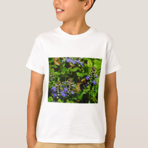 Camiseta Flor Roxo e Abelhas