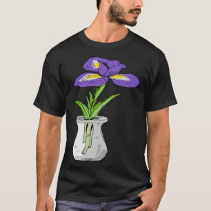 Camiseta Flor Roxo Engraçado de Orquídea Vase Floral