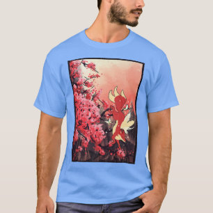 Camiseta Flor Sakura, Flor Sakura, Flor de Raposa Japonês