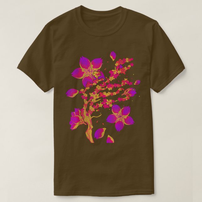Camiseta Flor Sakura Japonês Retro 90s Cherry Vaporwave (Frente do Design)