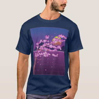 Camiseta Flor Sakura Japonês Sunset Vaporwave Cherry Blo