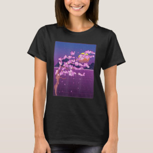Camiseta Flor Sakura Japonês Sunset Vaporwave Cherry Blo