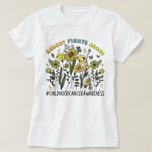 Camiseta Flor Selvagem Ninguém Luta Sozinha Cancer Infantil